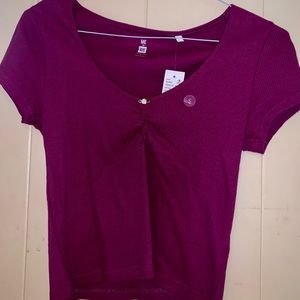 magenta top